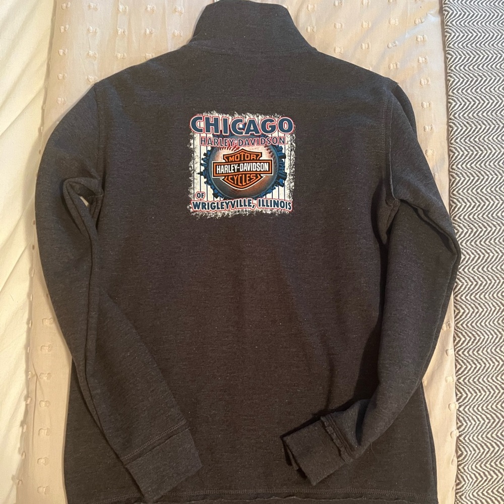 Harley Davidson Wrigley Chicago Cubs Womens Zip Up Sweatshirt